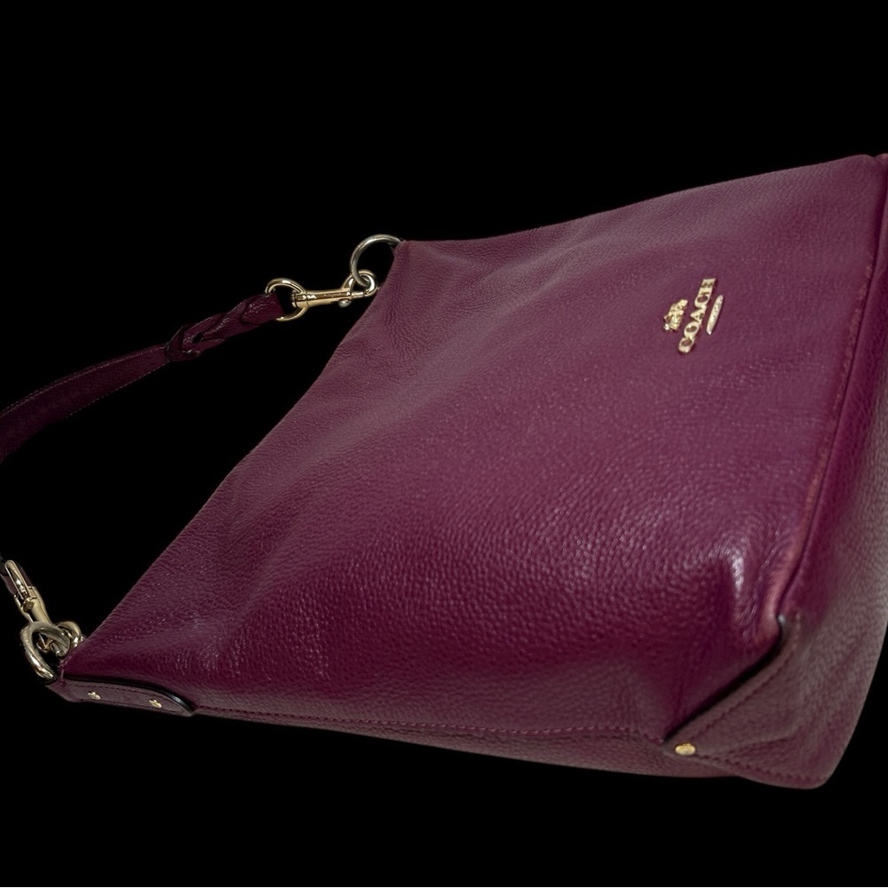 Coach  Abbey maroon Leather Shoulder Bag - Picture 6 of 12